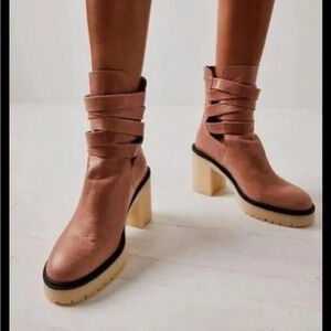 Free People Pink Heeled Boots